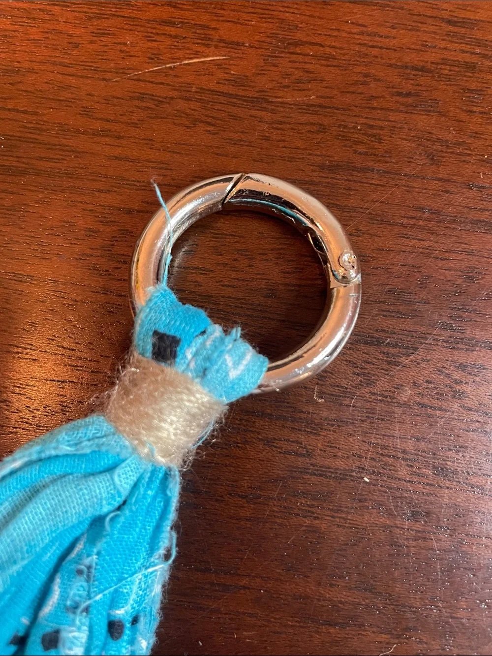 Y2K Turquoise Bandana Tassel Keyring/Bag Charm